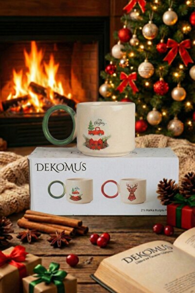 DEKOMUS Happy New Year Series of 2 Mug Set with Special Box for New Year and Christmas