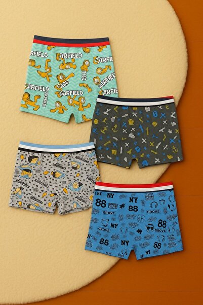 EXMOOR 4’lü Erkek Çocuk Boxer Pamuklu