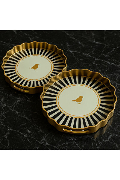 YAVUZHAN Desenli Akrilik 2’li Papatya Tepsi