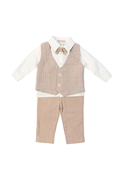 Cassiope 477190CS Erkek Bebek Yelekliı 4'lü Papyonlu Takım