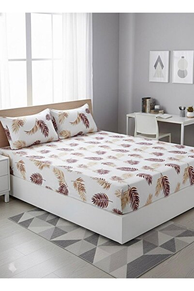 üntaş Untaş Serenat Double Elastic Crossbow and 2 Pieces Pillowcase Set