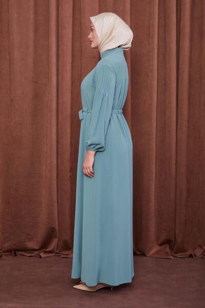 Levidor Πράσινο μέντας με ελαστικά μανίκια και ζώνη Ferace