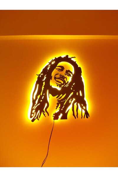 SENVESER Kişiye Özel Hediyelik Tablo Mdf Tablo Bob Marley Led Işıklı