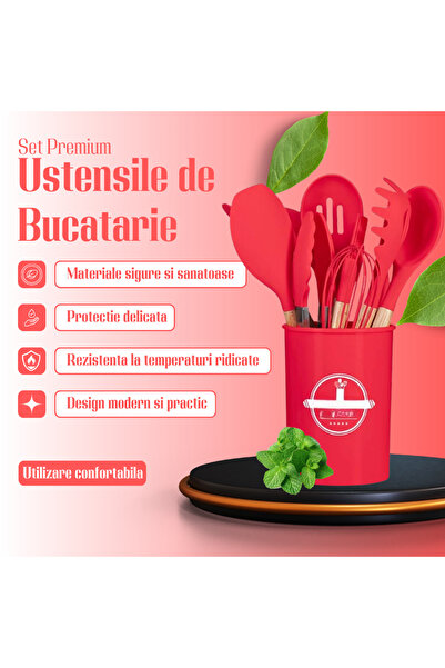 Full Abundance Premium 12-piece silicone heat-resistant kitchen utensil set