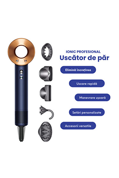 Juls Professional Hair Dryer 1600W - Anti-frizz, ionization, 5 magnetic nozzl...