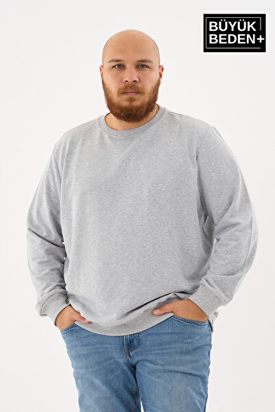 Superlife Ανδρικό λεπτό φούτερ με λαιμόκοψη μεγάλου μεγέθους SPR24BSW56