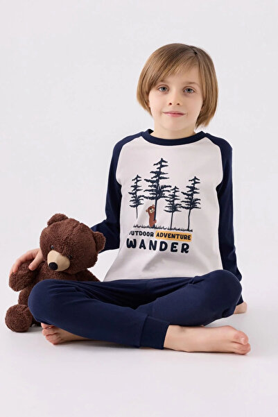 Rolypoly Λευκό μακρυμάνικο σετ πιτζάμες για αγόρι