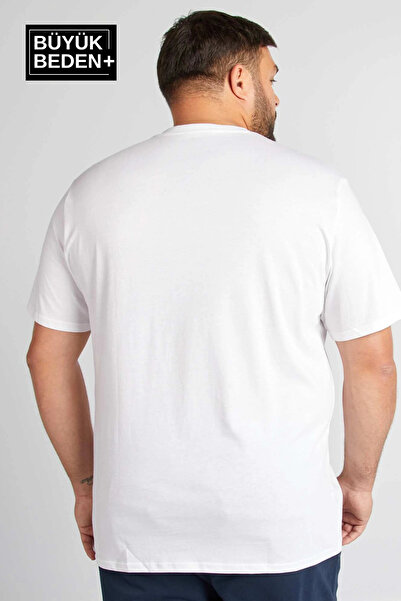 Superlife Чоловічий великий розмір V-подібний комір Tshırt SPRBTS09