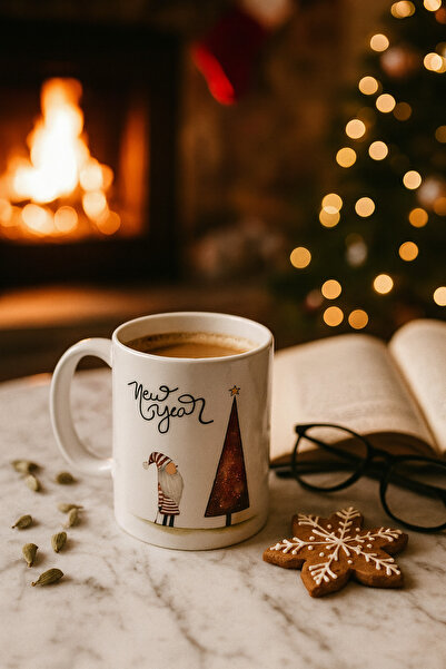 uğurlu dükkan Happy New Year Pine Tree Santa Claus Mug Cup