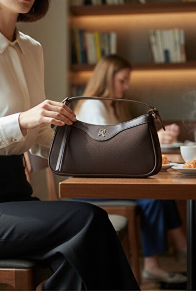 Cochines Women's Suede Baguette Stylish Brown Handbag and Shoulder Bag