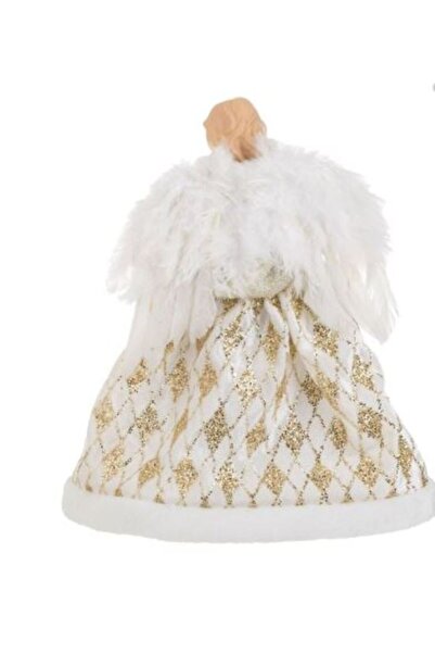 OEM Figurină Înger Nașterea Domnului din Polirășină cu Mantie și Aripi Albe 30 cm