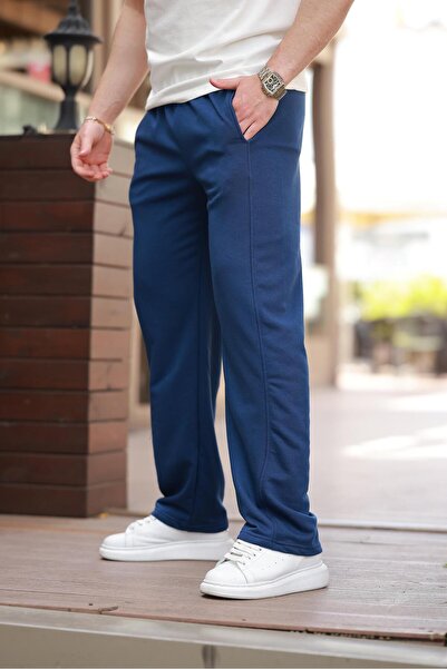 Madmext Sötétkék laza szabású férfi melegítőnadrág E6560