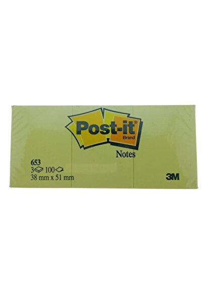 3M ورق ملاحظات أصفر من بوست-إت، 100 ورقة، 38×51 ملم
