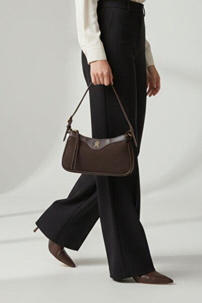 Cochines Women's Suede Baguette Stylish Brown Handbag and Shoulder Bag