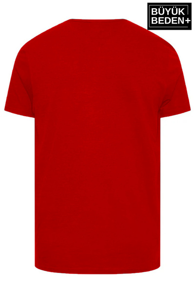 Superlife Чоловічий великий розмір V-подібний комір Tshırt SPRBTS09