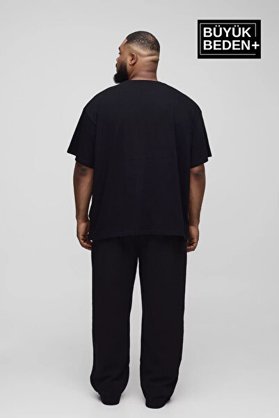 Superlife Ανδρικό μπλουζάκι μεγάλου μεγέθους με χειρόγραφο τύπωμα California με λαιμόκοψη SPR25BTS13