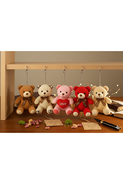 Şirin 5'li Peluş Ayıcık Anahtarlık Seti