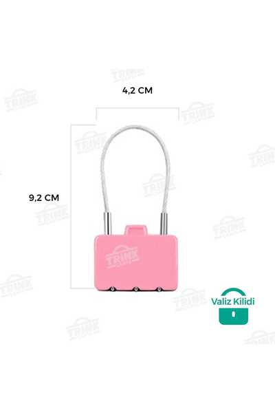 Trink Çanta Combination Suitcase Lock - Luggage Lock - Bag Lock - Travel Lock - Pink -