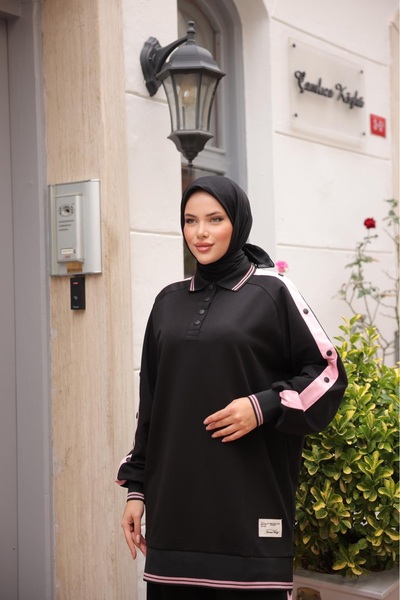 Wovi Moda Σετ αθλητικής φόρμας με κουμπιά - Σετ κάτω και επάνω