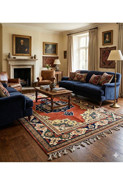 FT Halıcılık Kırmızı Renkli El Dokuma Antik Yörük El Dokuma Halısı