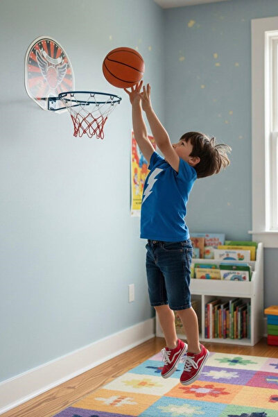 Hyd Basketbol Potası Mini Sepet Basketbol Çemberi Sepeti Panyası Oyuncak Çocuk Duvar Basketbol Oyun Seti