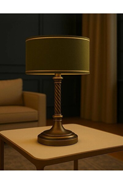 Lampada Burgu Concept Eskitme Metal Abajur - Gold Yeşil