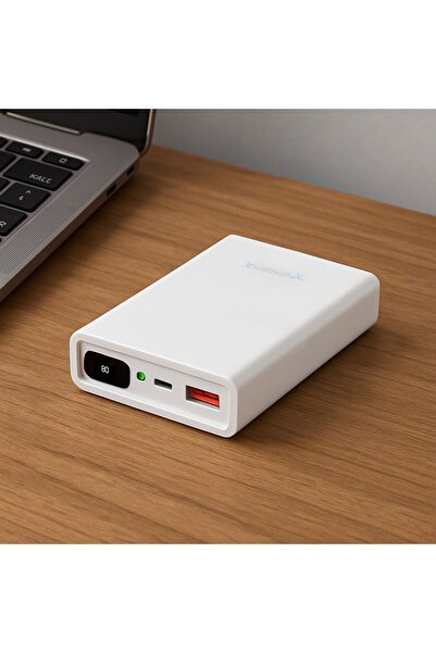 ENERX Enr-p10188dc 10000 Mah 2.1 Amper Dijital Göstergeli Powerbank Beyaz