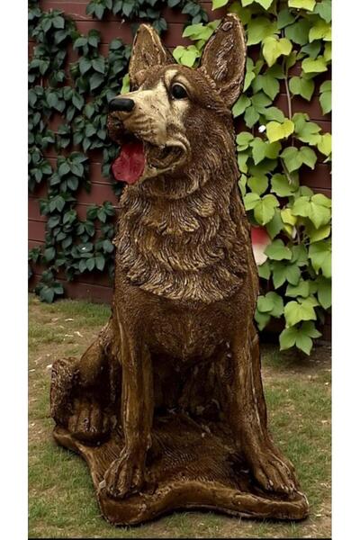 libre design Dekoratif 55 cm Büyük Boy Kahverengi Kurt Köpek Ev Balkon Bahçe ...