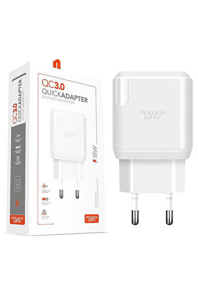 Powermaster Powerway QC3 3 Amper 18W Tüm Telefonlarla Uyumlu USB Hızlı Şarj A...