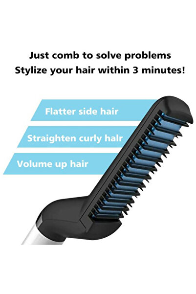 ANSELF Multi-Functional Quick Beard Straightener Black/White/Blue 24 x 8 x 5cm