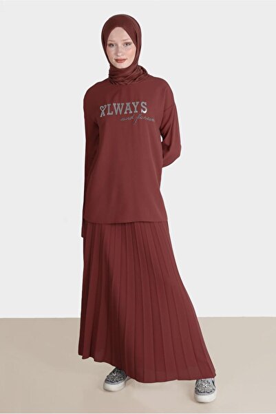 Alvina Printed Detail Double Skirt Suit 42612