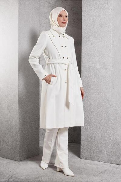 Alvina Поясний пальто з деталями - Модель 90473