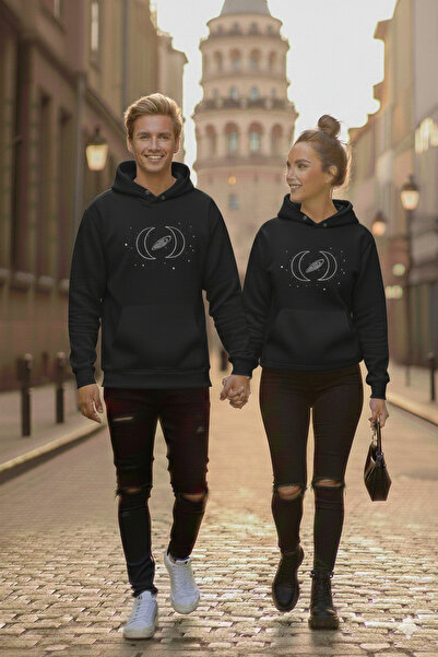 blausee wear Li̇yadaco Cosmic Connection B Printed Special Matching K Hooded Sweatshirt for Couples 2-Pack