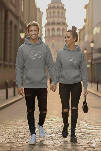 blausee wear Li̇yadaco Cosmic Connection B Printed Special Matching K Hooded Sweatshirt for Couples 2-Pack