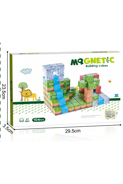 Bufnitel Magnetic cubes - In nature 104 pieces (2.5 cm)