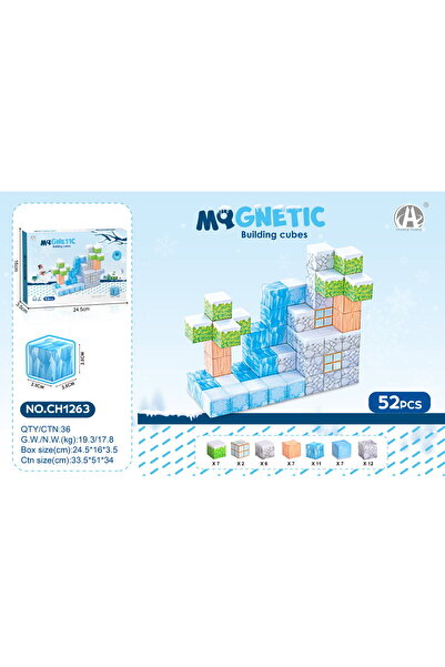 Bufnitel Magnetic cubes - Winter 52 pieces (2.5 cm)