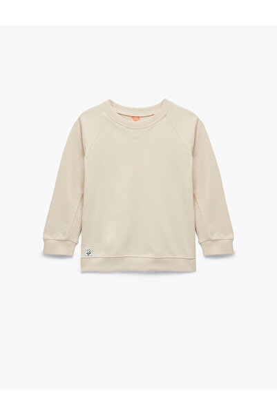 Koton Sweatshirt mit Dinosaurier-Aufdruck, langärmlig und Rundhalsausschnitt