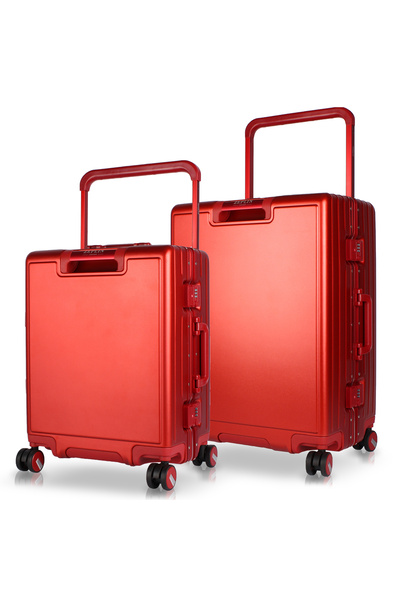 Zeplin Luna PC Policarbon 2'li Valiz Seti (Kabin ve Orta) Kırmızı