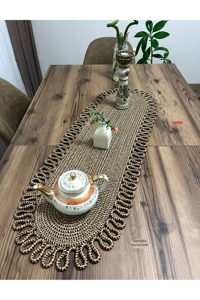 Namteks Kenajüt Knitted Runner American Waiter's Set, Food Service Set, Dowry Gift, Gift