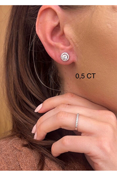 Moissanite Cercei cu halou angelic