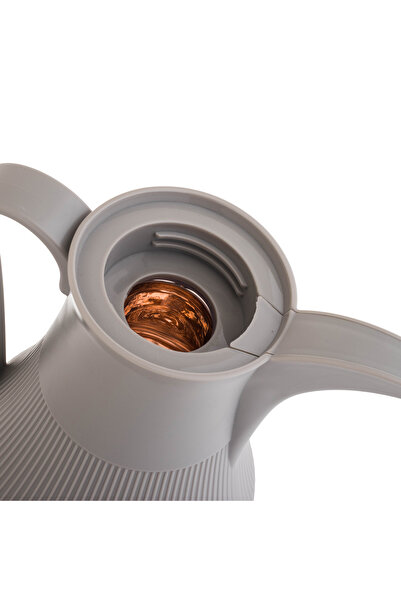 Alaska Alaska Dallah Thermos Set, 2 Pieces, Light Grey with Gold, 1 Liter Capacity