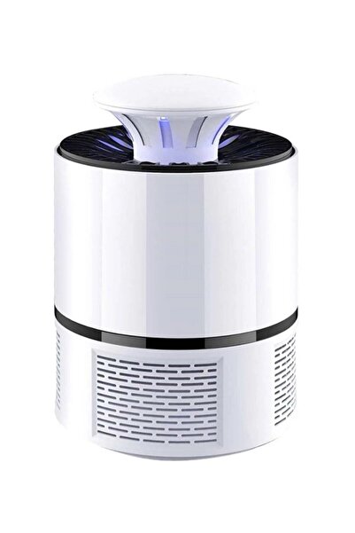 Generic مصباح قاتل البعوض بمحفز ضوئي USB أنيق أبيض/أسود 19.5 سم