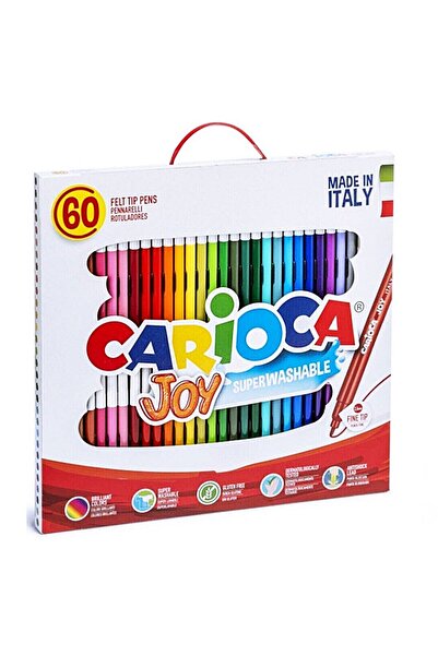 CARIOCA أقلام تلوين قابلة للغسل وسهلة المسح للأطفال من نوع Joy Super 60، خالية من المواد الكيميائية 41015