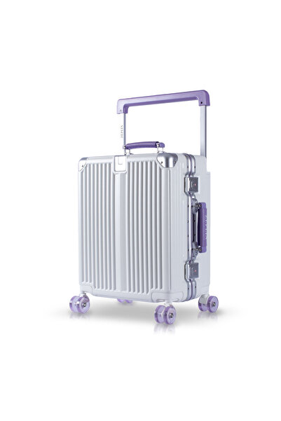 Zeplin Boxy PC Policarbon Kabin Boy Valiz Beyaz-Mor