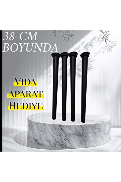 Ema orman 38 cm picior conic negru mat 4buc