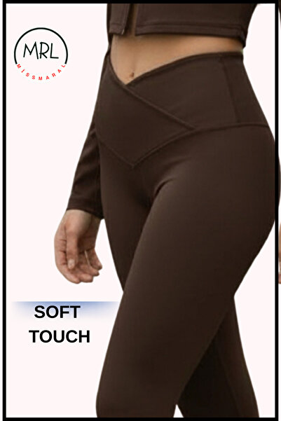 missmaral Κολάν Σκούρο Καφέ Μαλακό Βουρτσισμένο Ύφασμα Katya διπλό πέτο Μέση εφέ σύσφιξης Ολόσωμο Αθλητικό 1010