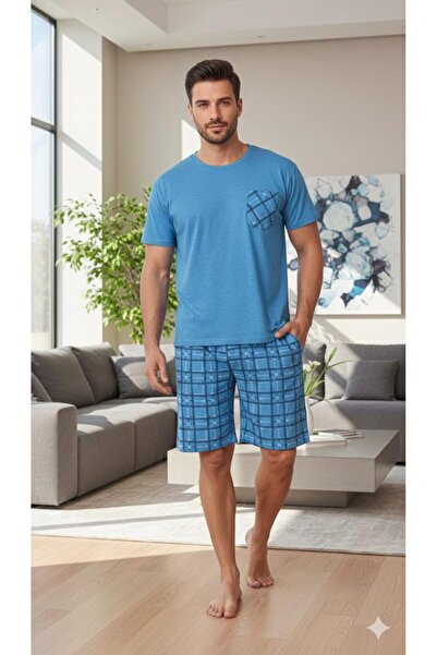 Sude HOMEWEAR Чоловічий комплект піжами з короткими рукавами та шортами