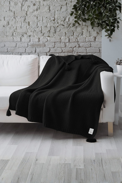 Miespiga Coco Rice Knitted Pompom Knitwear Tv Blanket Throw Sofa Shawl