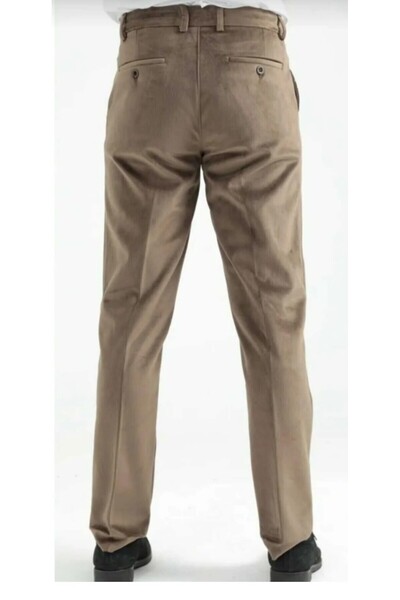 Rewoly ERKEK KLASİK KESİM KAHVERENGİ KADİFE PANTOLON