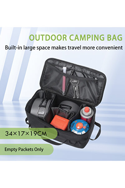 Choice حقيبة تخزين للتخييم في الهواء الطلق باللون الأسود، سلة موقد غاز، حقيبة حمل، حقيبة نزهة، أدوات طهي